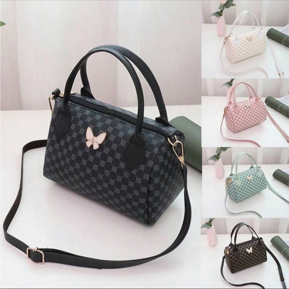 ⚠️Clearance Butterfly Cylindrical Crossbody Bag Black /White /Pink /Blue /Brown - Picture 2 of 12